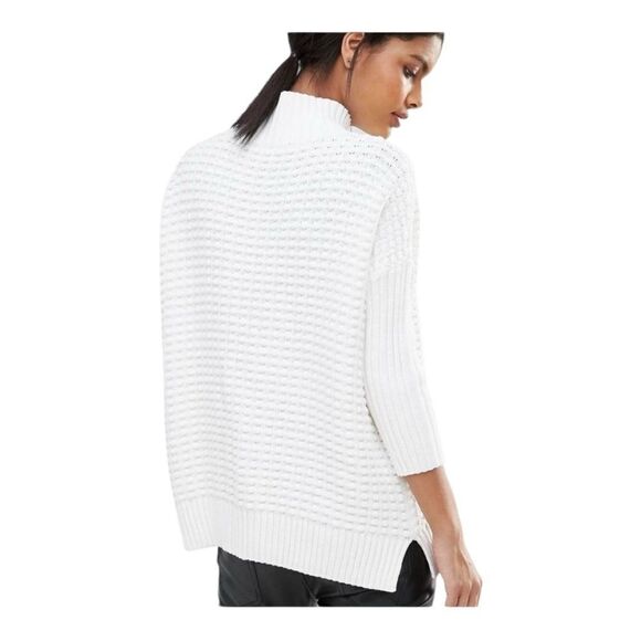 French Connection Mozart Popcorn High Neck Jumper Winter White Size S - Picture 7 of 7